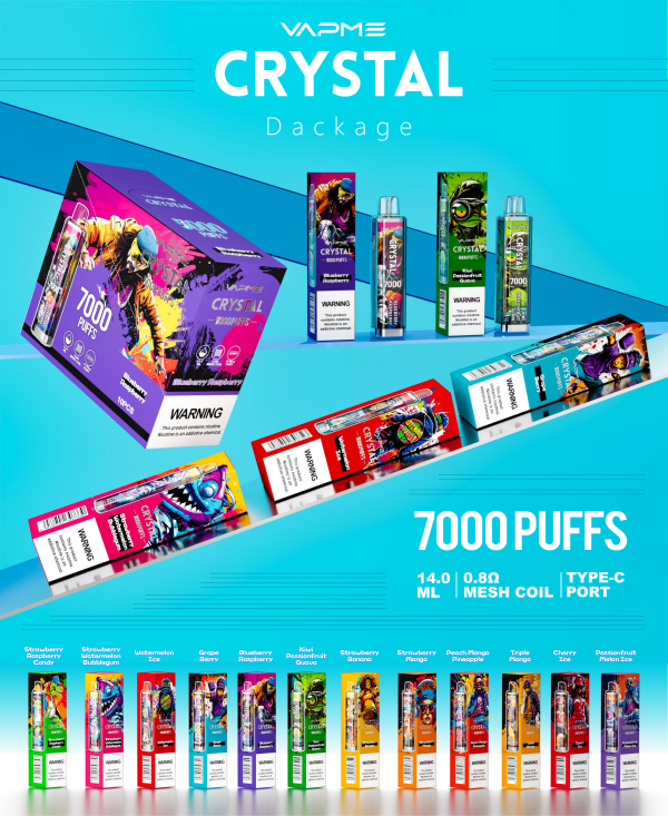 VAPME CRYSTAL 7000 Puffs Disposable Vape-euvapeshops